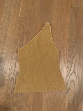 Aritzia gold shimmer one shoulder top